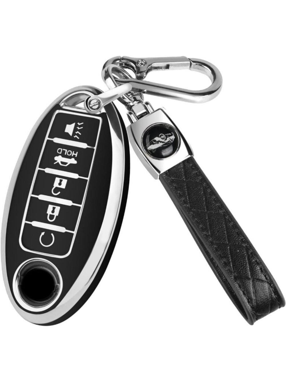 360° Soft TPU Car Key Fob Cover with Keychain - Compatible with Nissan Models